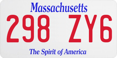 MA license plate 298ZY6