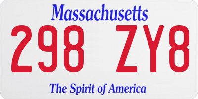 MA license plate 298ZY8