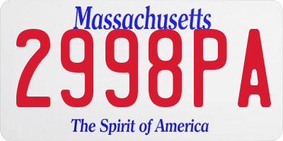 MA license plate 2998PA