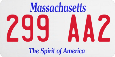 MA license plate 299AA2