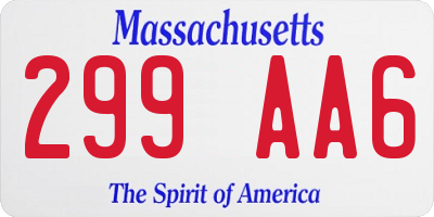 MA license plate 299AA6