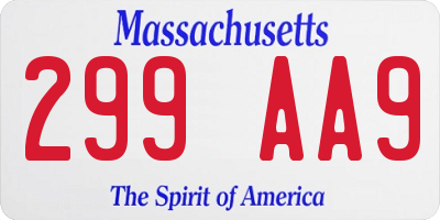MA license plate 299AA9
