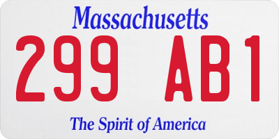 MA license plate 299AB1