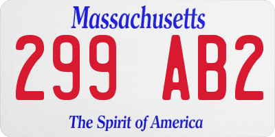 MA license plate 299AB2