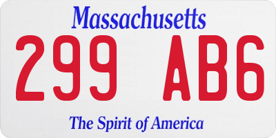 MA license plate 299AB6