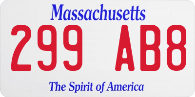 MA license plate 299AB8