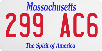 MA license plate 299AC6