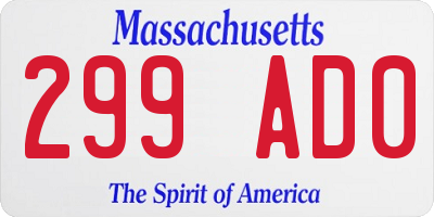 MA license plate 299AD0