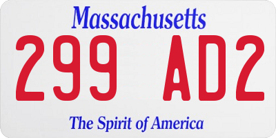 MA license plate 299AD2