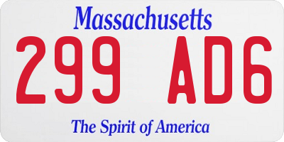 MA license plate 299AD6