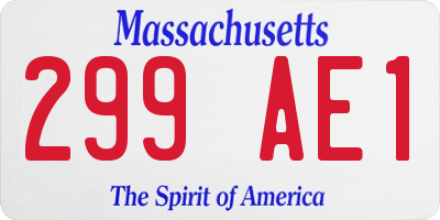 MA license plate 299AE1