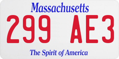 MA license plate 299AE3