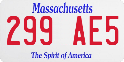 MA license plate 299AE5