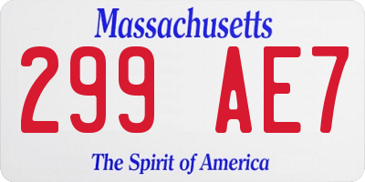 MA license plate 299AE7