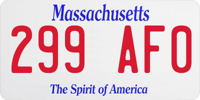 MA license plate 299AF0