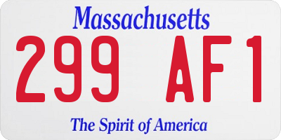 MA license plate 299AF1