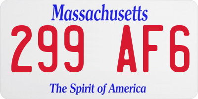 MA license plate 299AF6