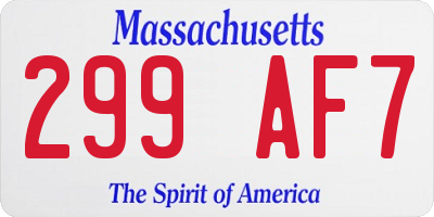MA license plate 299AF7