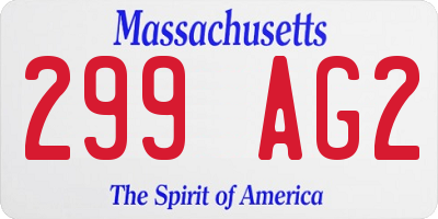 MA license plate 299AG2