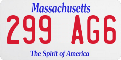 MA license plate 299AG6