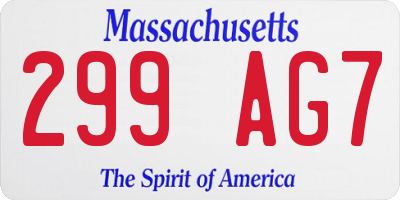 MA license plate 299AG7