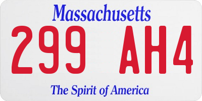 MA license plate 299AH4
