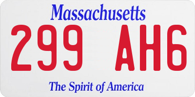 MA license plate 299AH6