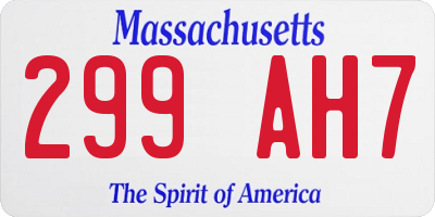 MA license plate 299AH7
