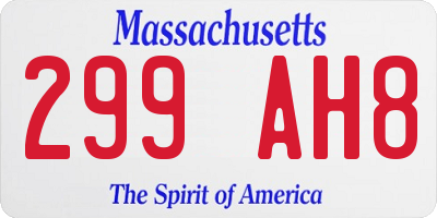 MA license plate 299AH8