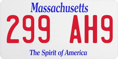 MA license plate 299AH9