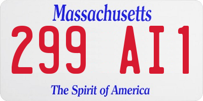 MA license plate 299AI1