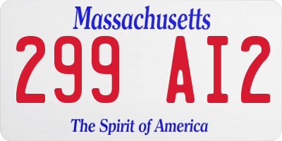 MA license plate 299AI2