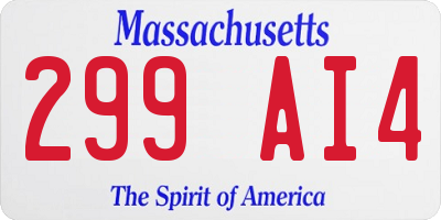 MA license plate 299AI4