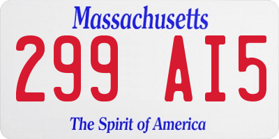 MA license plate 299AI5