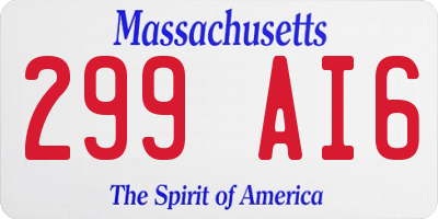 MA license plate 299AI6