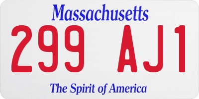 MA license plate 299AJ1