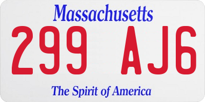 MA license plate 299AJ6