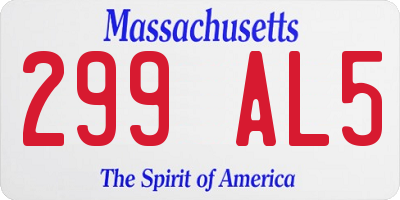 MA license plate 299AL5