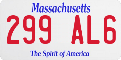 MA license plate 299AL6