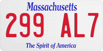 MA license plate 299AL7