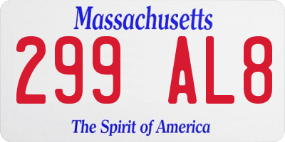 MA license plate 299AL8