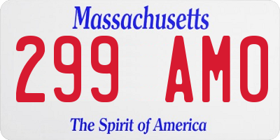 MA license plate 299AM0