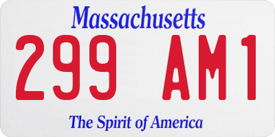MA license plate 299AM1
