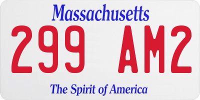 MA license plate 299AM2
