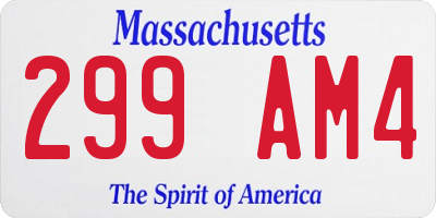 MA license plate 299AM4