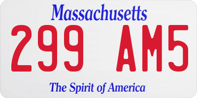 MA license plate 299AM5