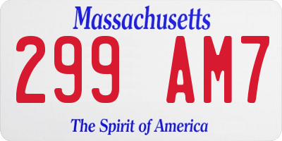 MA license plate 299AM7