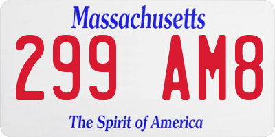 MA license plate 299AM8