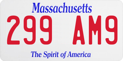 MA license plate 299AM9