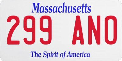 MA license plate 299AN0